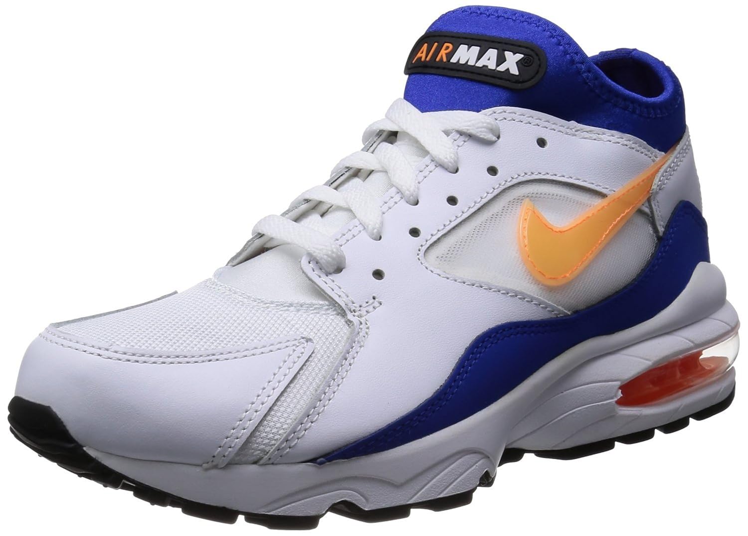 nike 男式 air max 93跑步鞋白色 / 橘黄色 / 蓝色10 306551 – 100